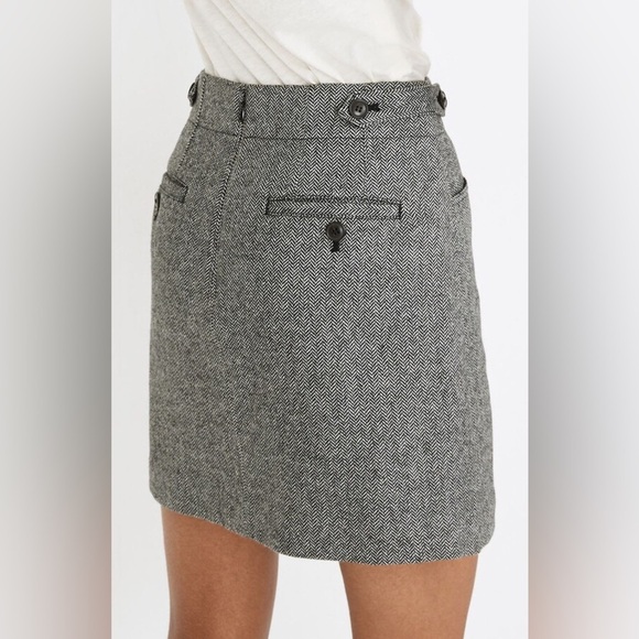 Madewell Women’s Herringbone Assembly A-Line Miniskirt NWT SZ 12 - Picture 3 of 8